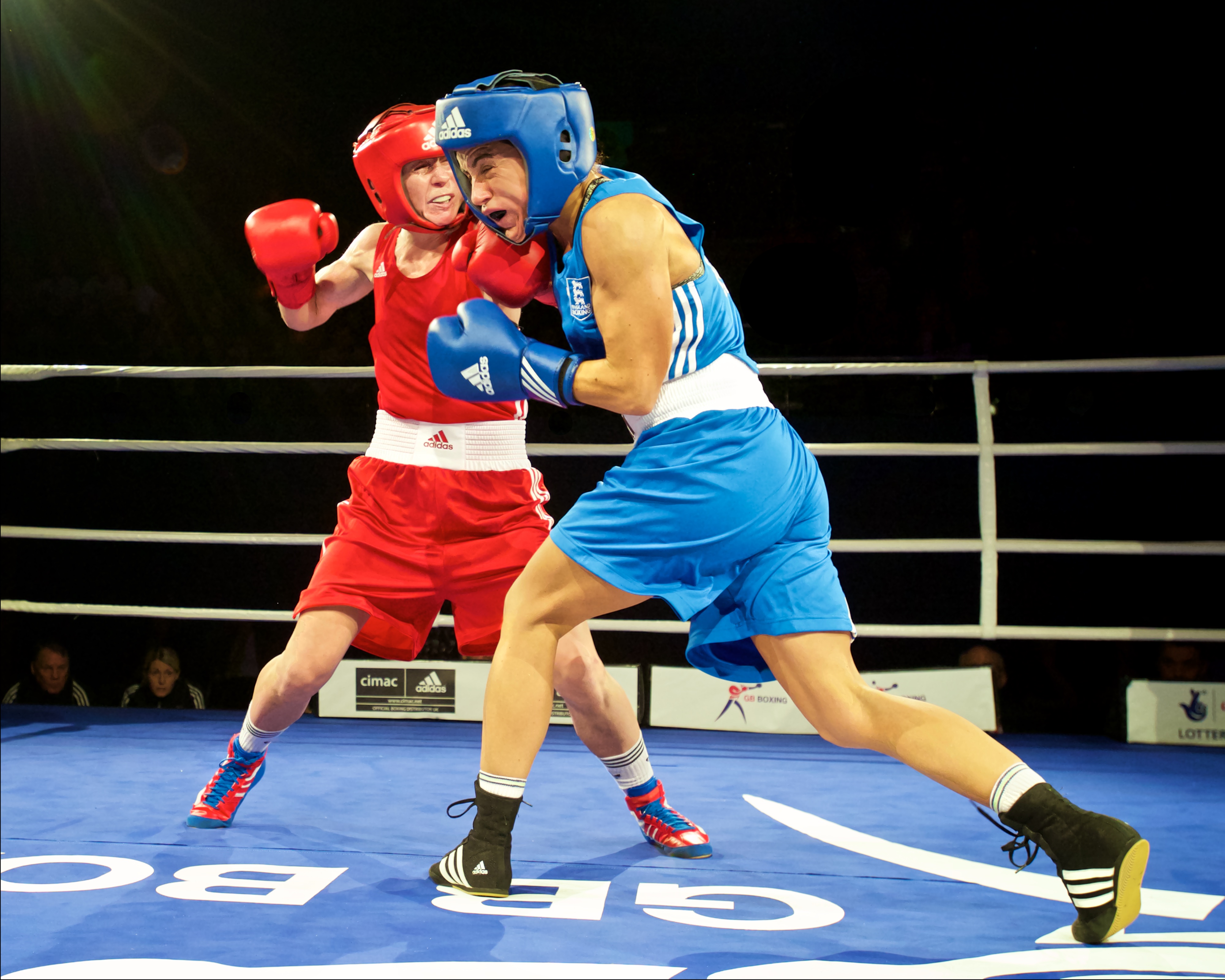 Whiteside (Red Shorts) beat Shannon at the GB Boxing National Championships, English Institute of Sport, Sheffield, on November 26, 2015.
